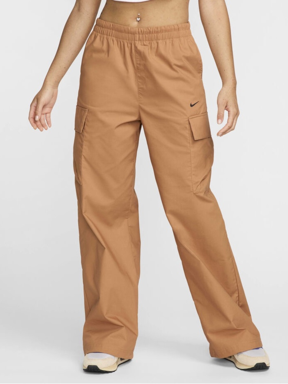 Nike Women’s Cargo Trousers in Rust Orange with Black Swoosh